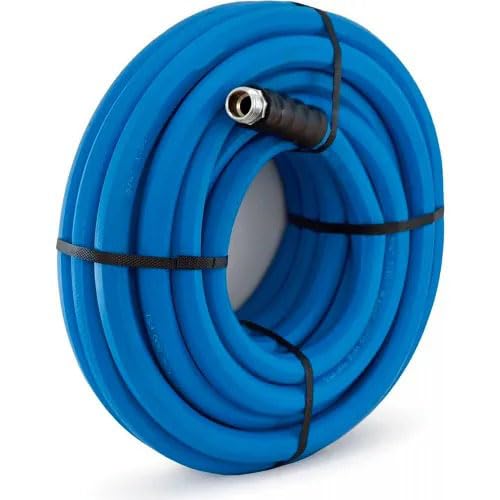 5/8 Inch x 100 Foot EPDM Rubber Hot Water Hose with Brass Fittings A170800