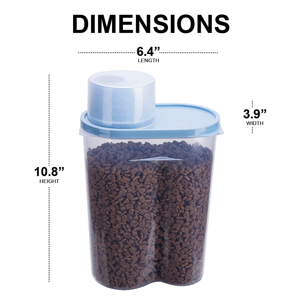 2 Pack 2lb/2.5L Pet Food Storage Container with Measuring Cup V51649