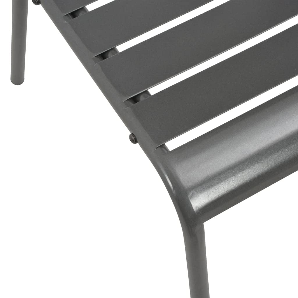 Dark Grey Powder-Coated Steel Stacking Outdoor Chairs 4-Pack Q7400