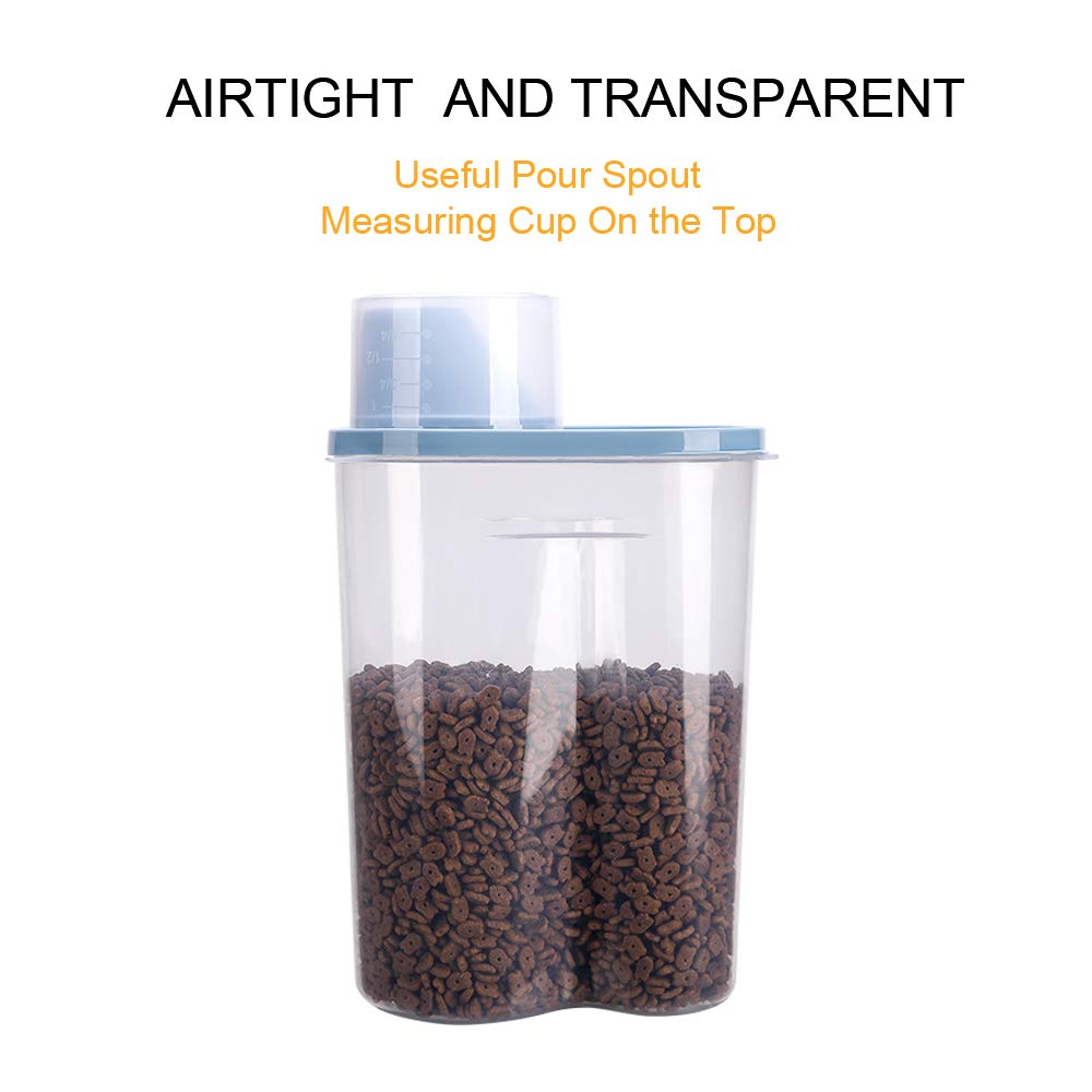 2 Pack 2lb/2.5L Pet Food Storage Container with Measuring Cup V51649