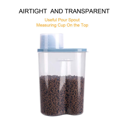 2 Pack 2lb/2.5L Pet Food Storage Container with Measuring Cup V51649