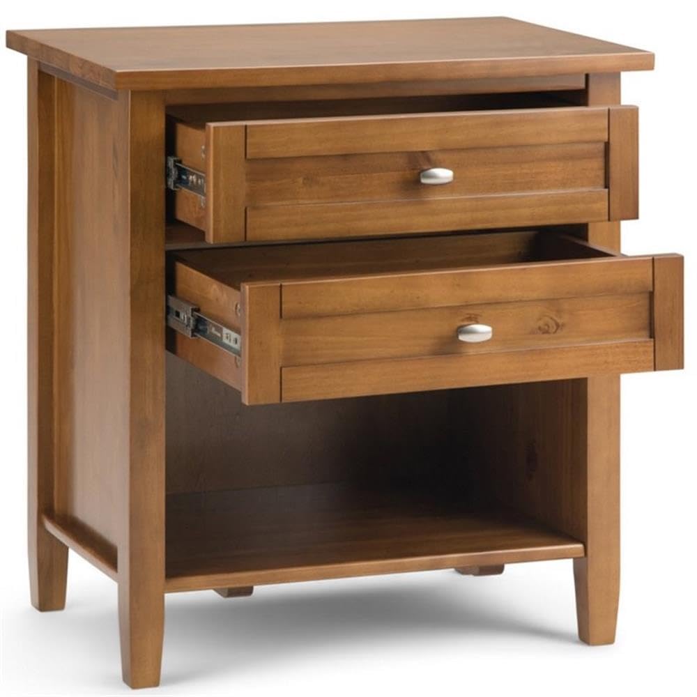 2-Piece Wood 24" Bedside Nightstand Table Set E44933