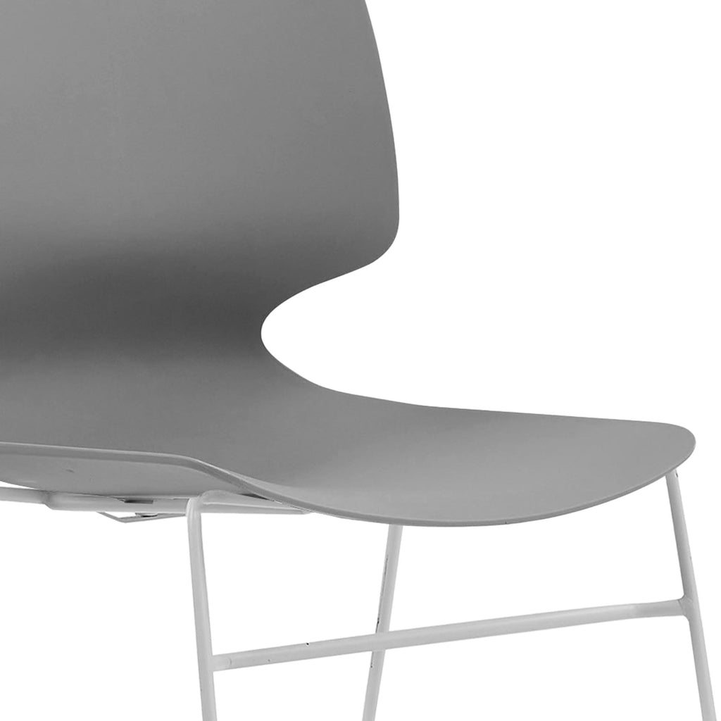 Grey Polypropylene Steel Stacked Office Chair Set F53698