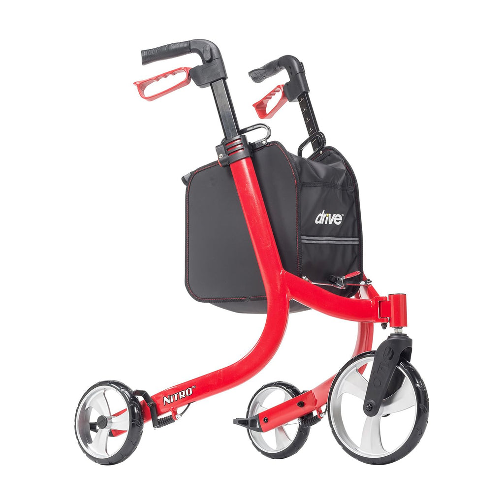 Red 3 Wheel Rollator Walker M54384