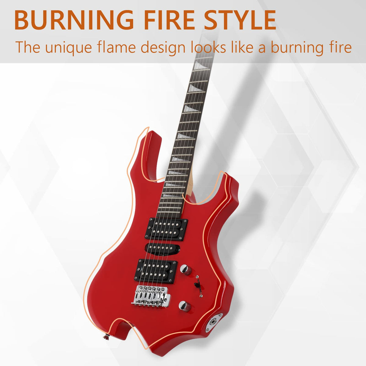 Red Electric Guitar Kit with Amplifier P9432