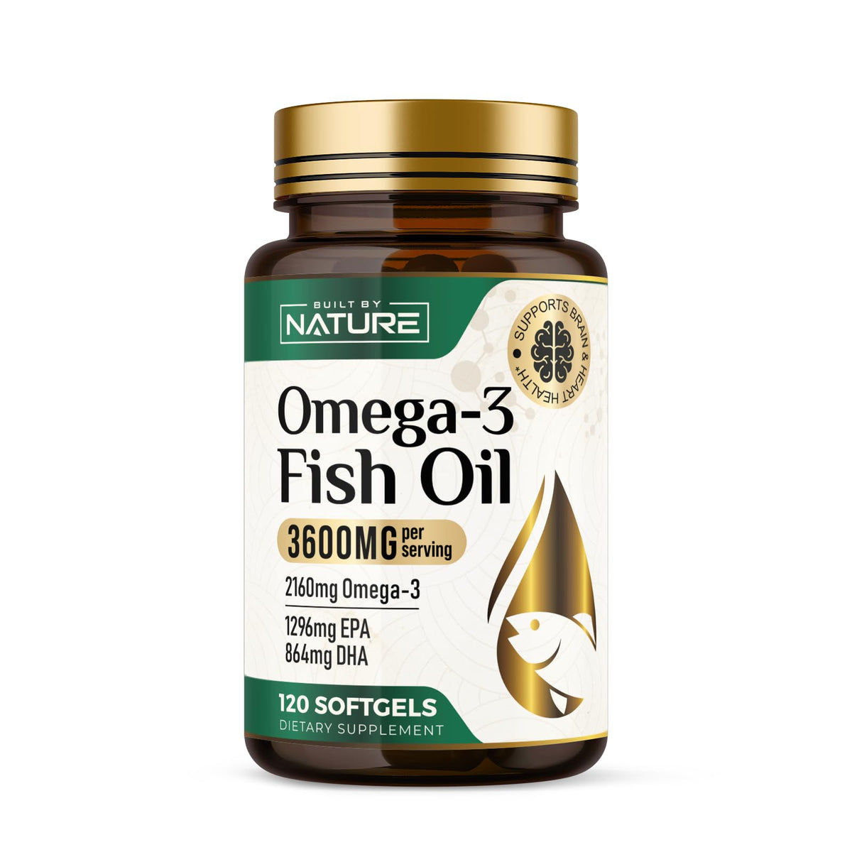 Omega-3 Fish Oil 3600mg 120 Softgels High EPA & DHA O1968