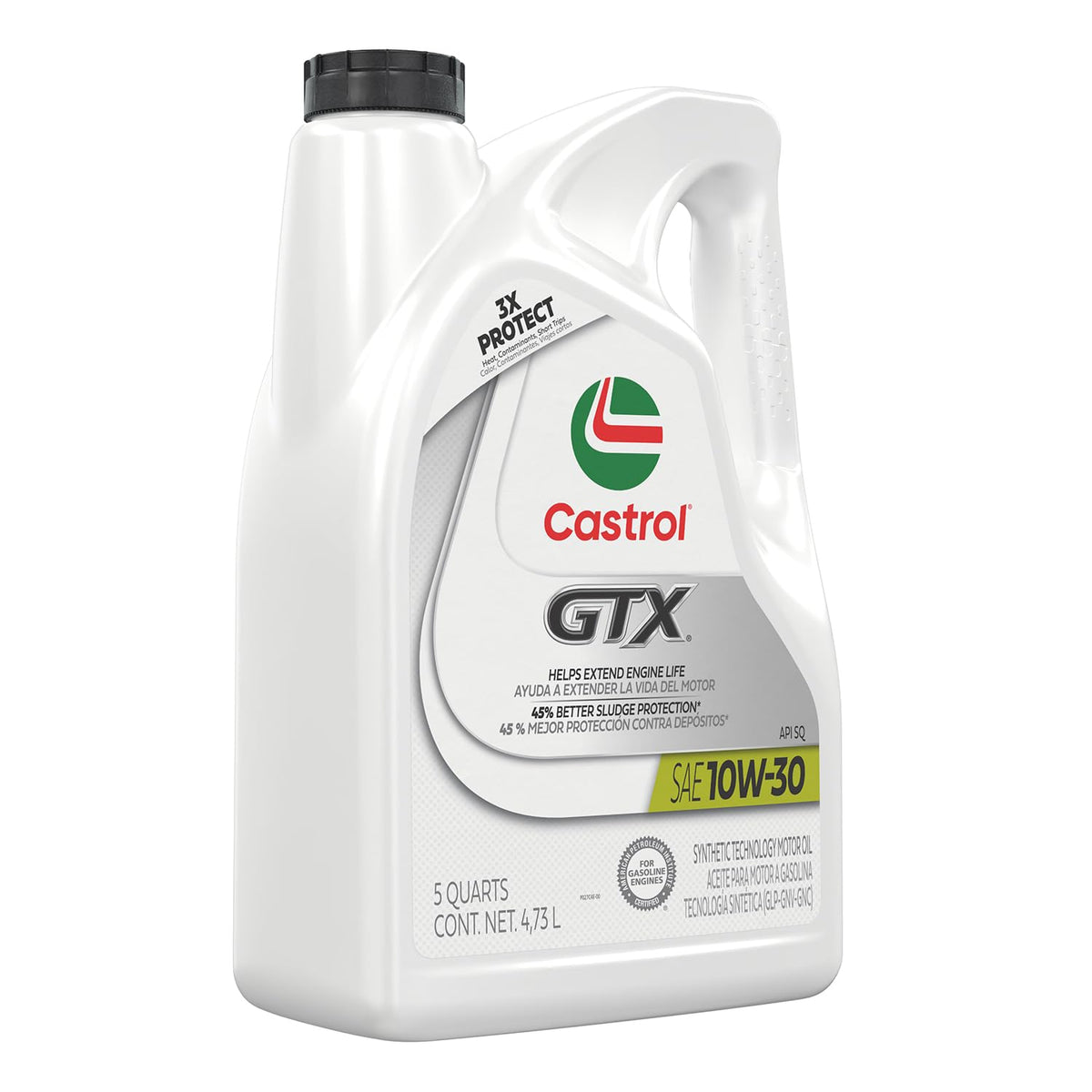 10W-30 Conventional Motor Oil, 5 Quarts V462591