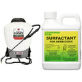 Battery Powered Backpack Sprayer, 4 gal, White & Surfactant for Herbicides Non-Ionic, 16oz O33929