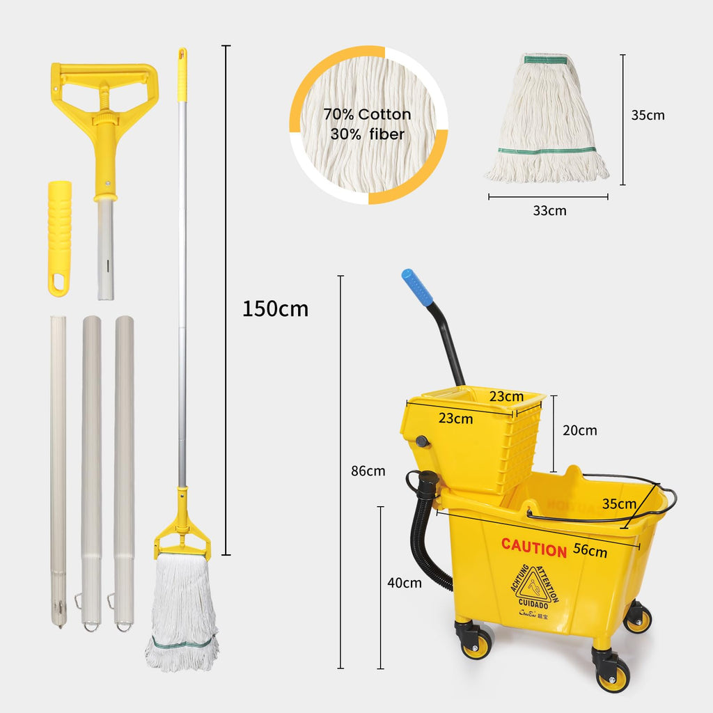 35Qt Mop Bucket with Wringer and Drain Hose R8511