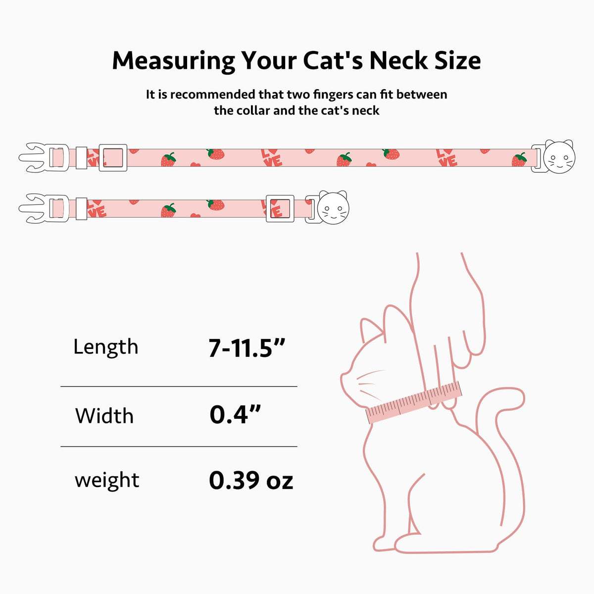 2 Pack Cotton Cat Collar K960