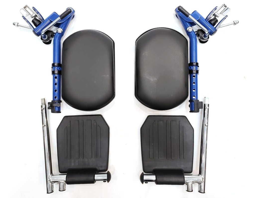 Blue Wheelchair Elevating Leg Rest with Padded Calf Pad Y1134
