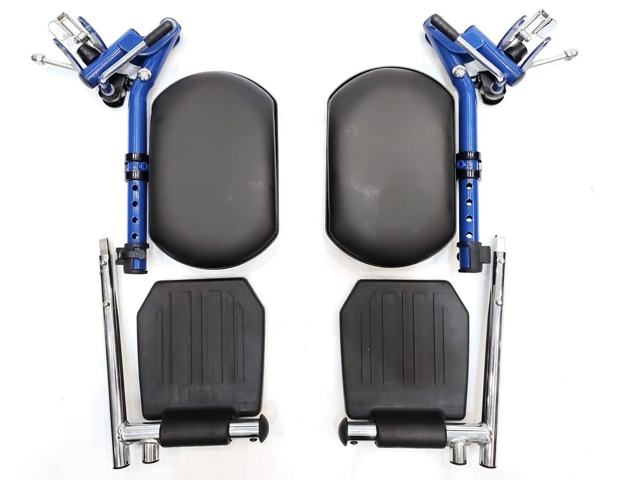 Blue Wheelchair Elevating Leg Rest with Padded Calf Pad Y1134