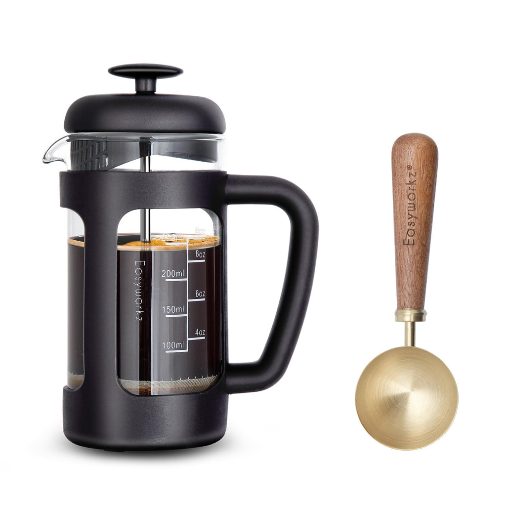 12 oz French Press Coffee Tea Maker with 10g Measuring Spoon T24311