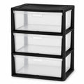 3 Drawer Storage Tower with Clear Bins O650