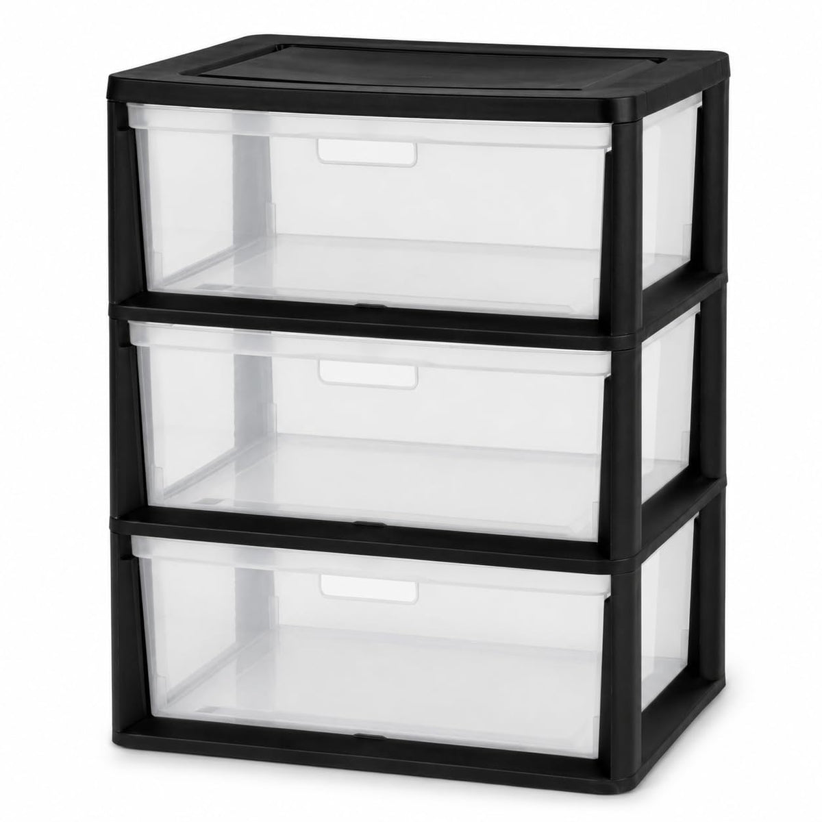 3 Drawer Storage Tower with Clear Bins O650