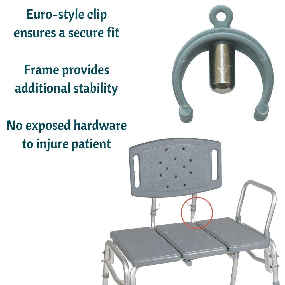 Adjustable Height Heavy Duty Transfer Bench with Back Non-Slip Seat T155