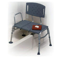 Adjustable Height Heavy Duty Transfer Bench with Back Non-Slip Seat T155