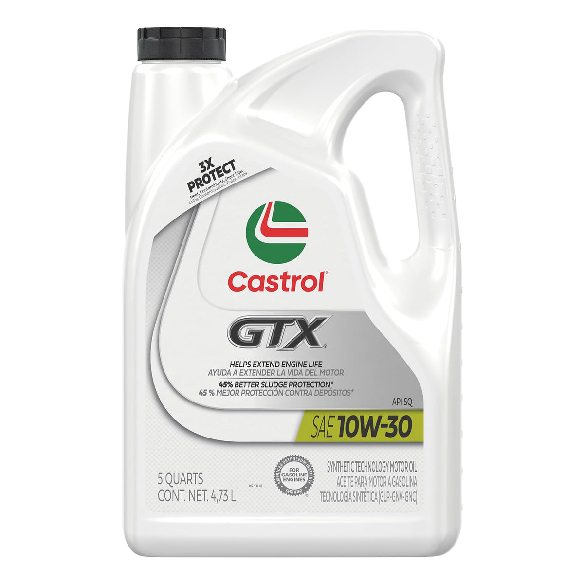 10W-30 Conventional Motor Oil, 5 Quarts V462591