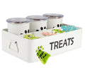 28oz Metal Dog Treat Container Set of 3 White Q422