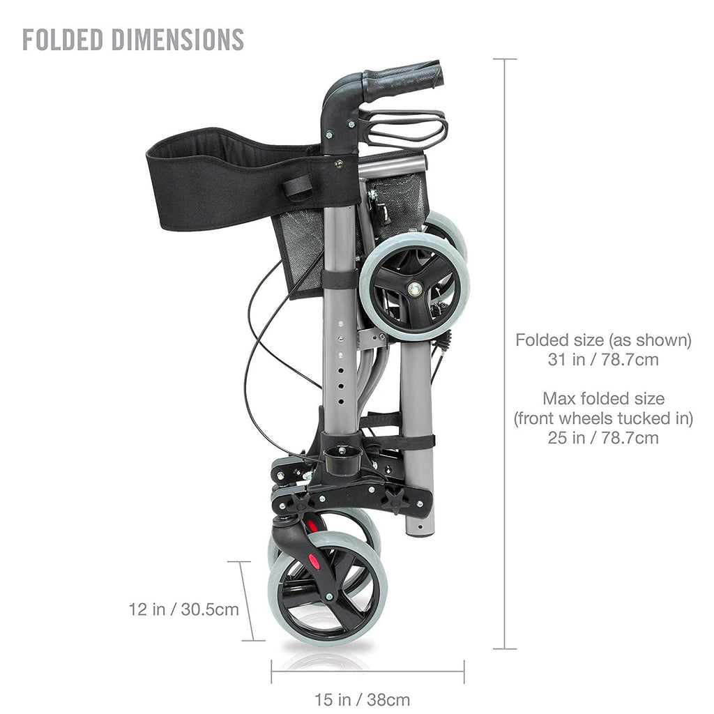 Adjustable Rollator with Seat and Backrest E422