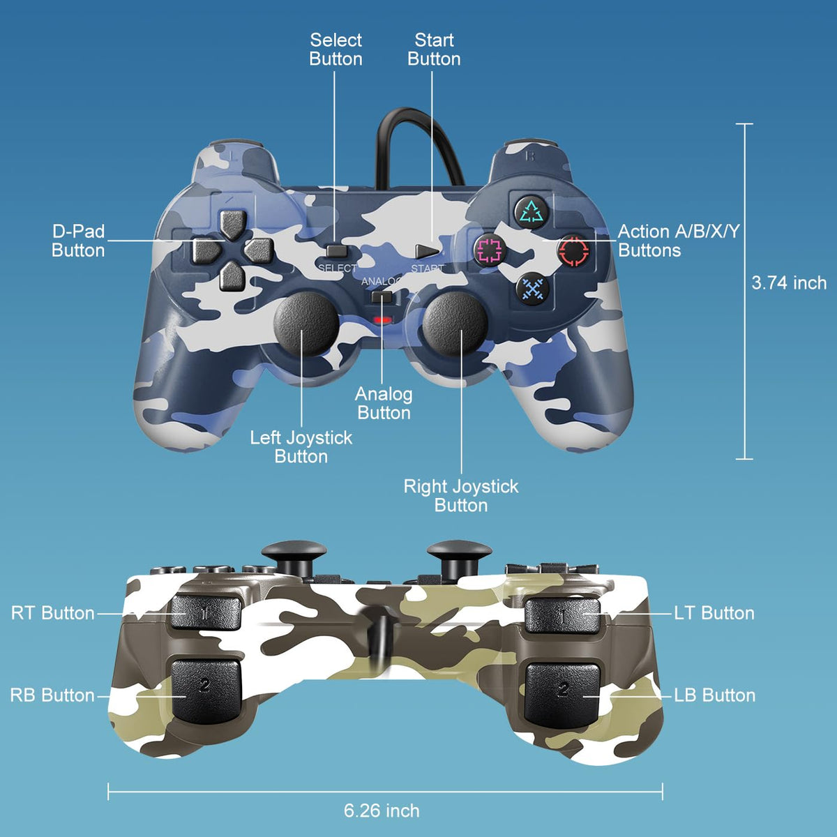 2 Packs Wired Controller U9434