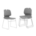 Grey Polypropylene Steel Stacked Office Chair Set F53698