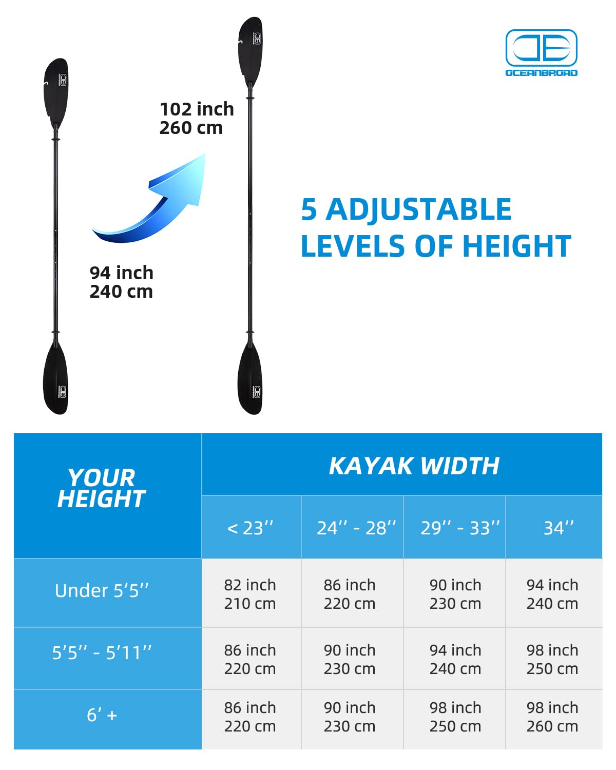 Adjustable Fishing Kayak Paddle with Paddle Leash I18595