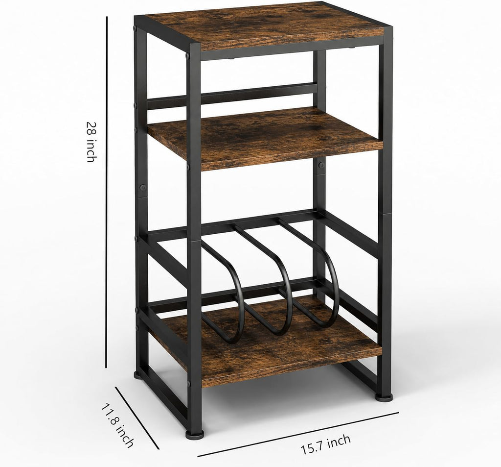 3-Tier Record Player Stand with Storage A8046