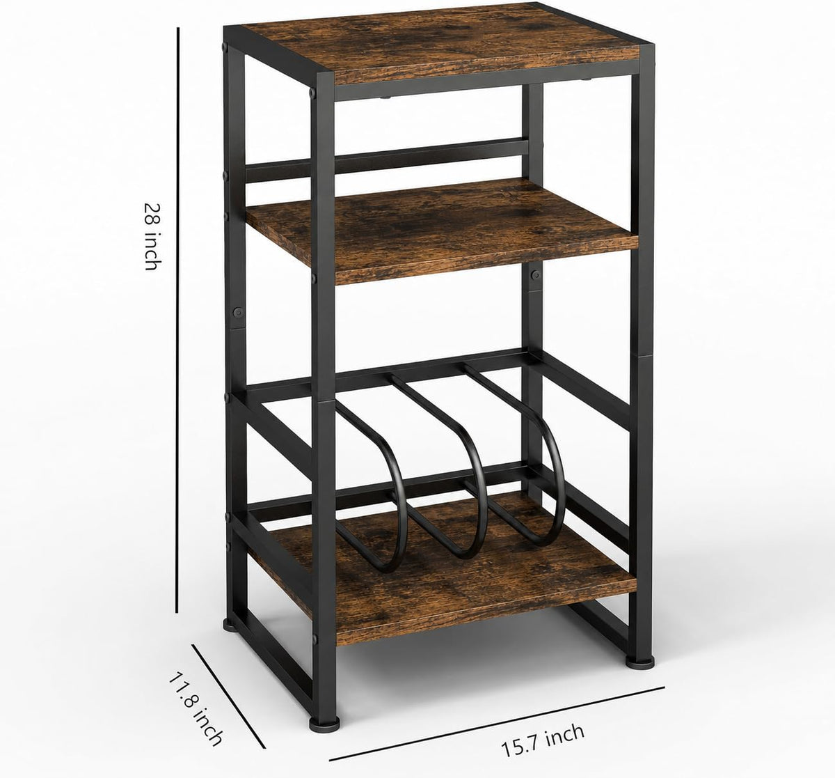 3-Tier Record Player Stand with Storage A8046