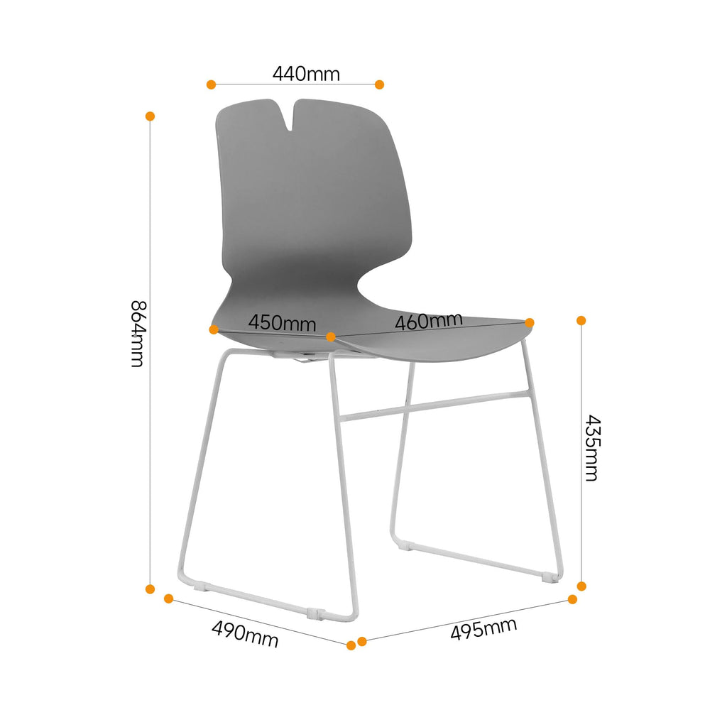 Grey Polypropylene Steel Stacked Office Chair Set F53698