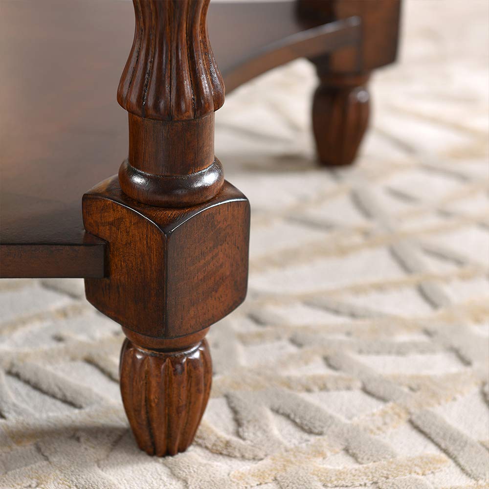 Wood Oval End Table with Glass Top B522