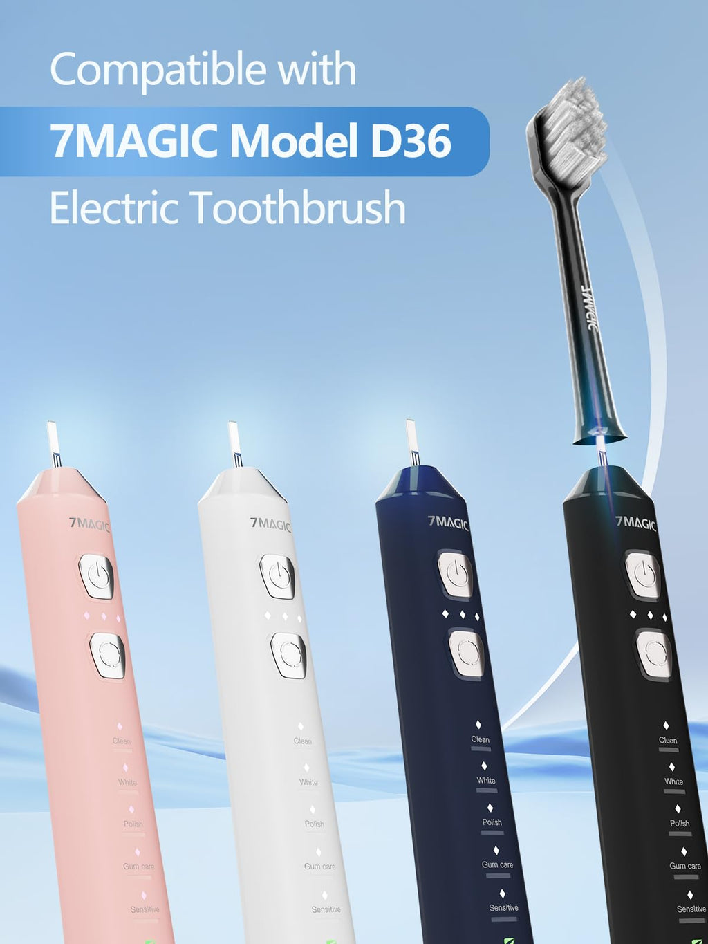 Electric Toothbrush Replacement Brush Heads 2-Pack Black E947057