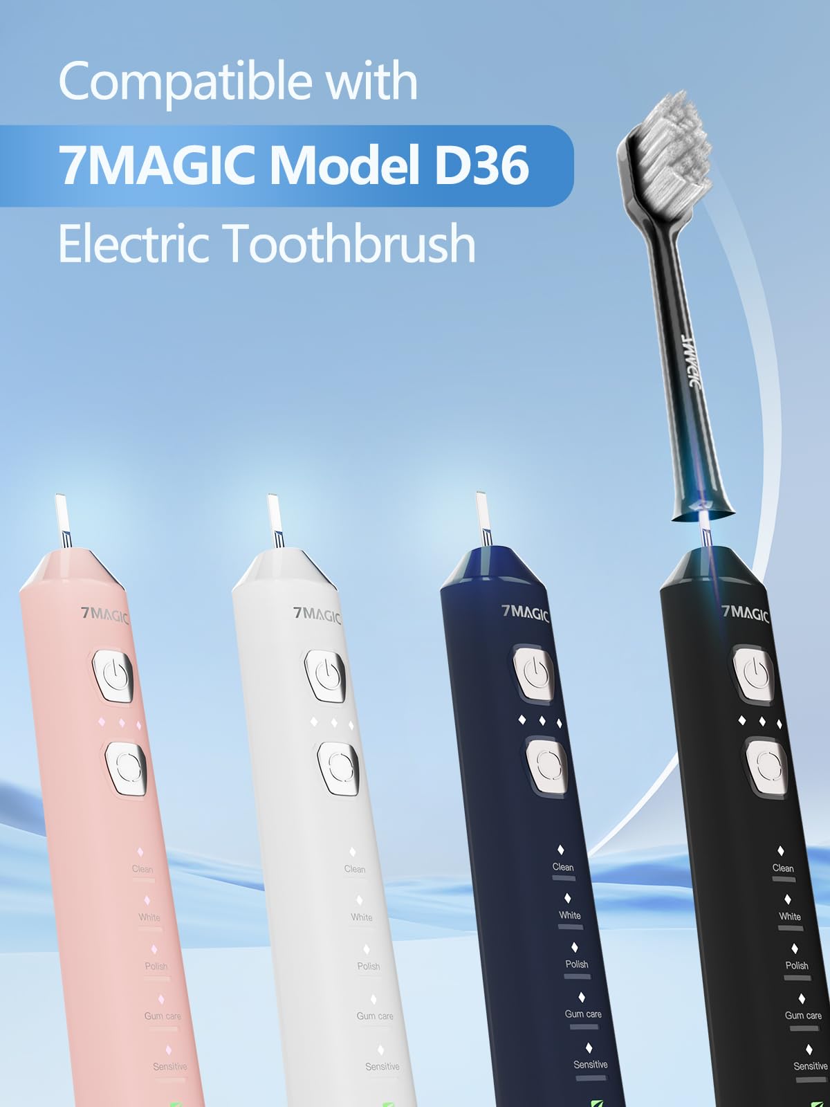 Electric Toothbrush Replacement Brush Heads 2-Pack Black E947057