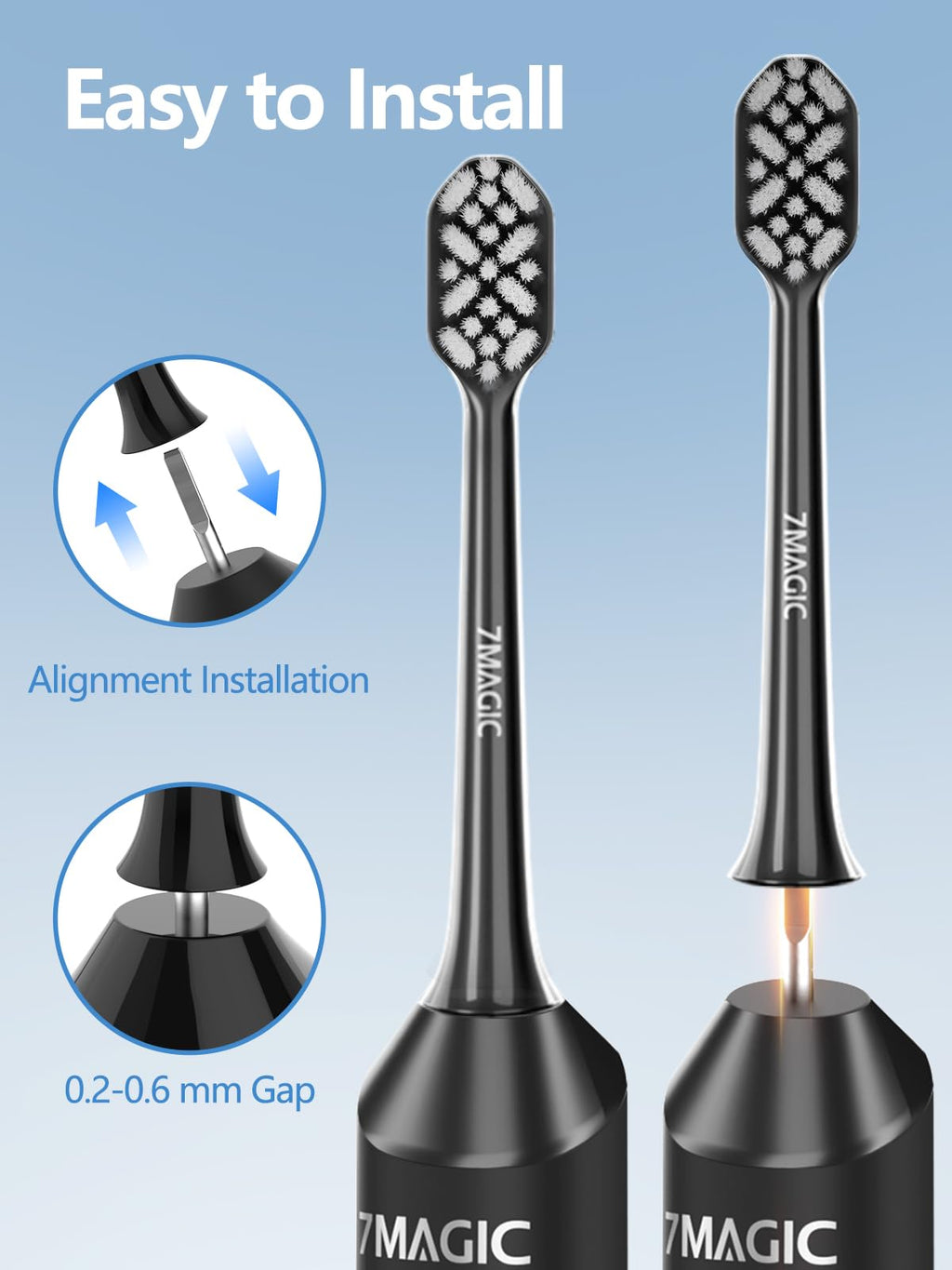 Electric Toothbrush Replacement Brush Heads 2-Pack Black E947057