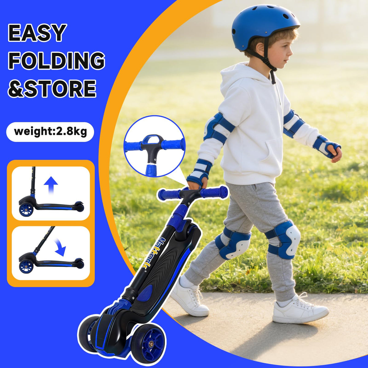 Kids 3-Wheel Foldable Kick Scooter E11059