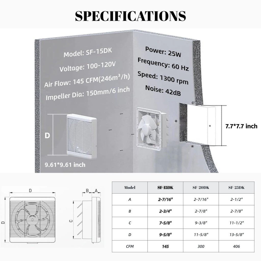 6" Reversible Window Exhaust Fan A37454