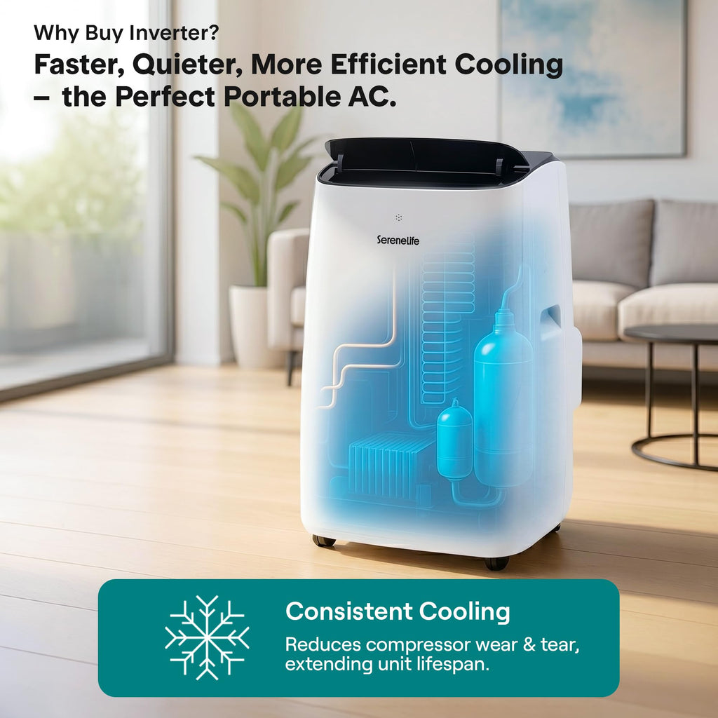 12000 BTU Inverter Portable Air Conditioner & Heater with Wi-Fi F64164
