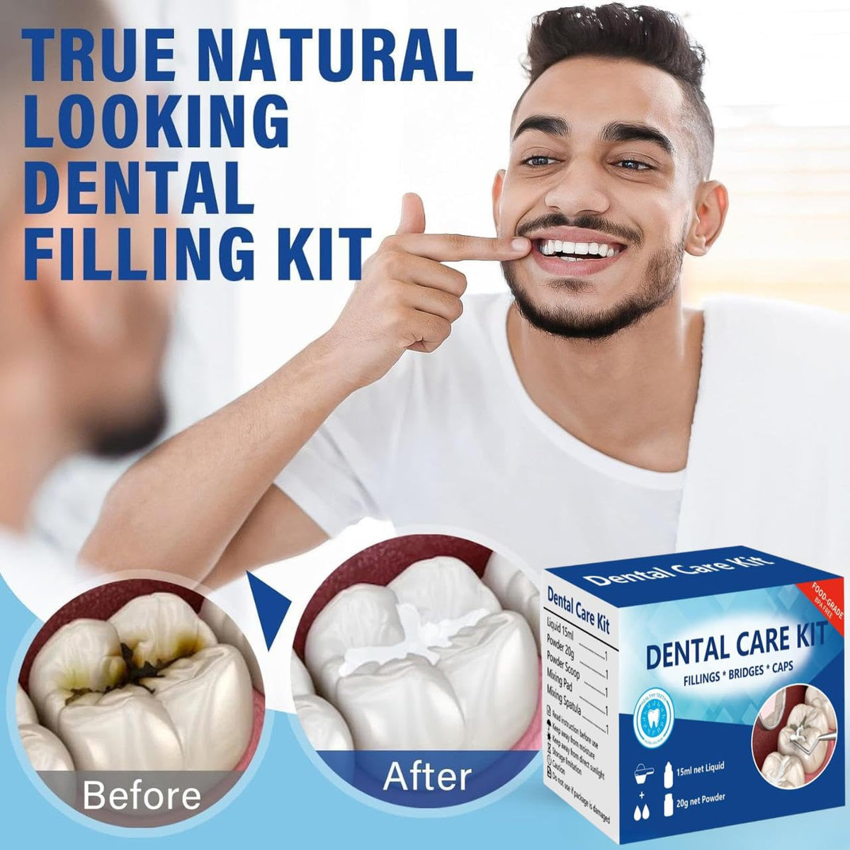 Temporary Teeth Replacement Zinc Oxide Eugenol Dental Kit 4 Pcs E875246