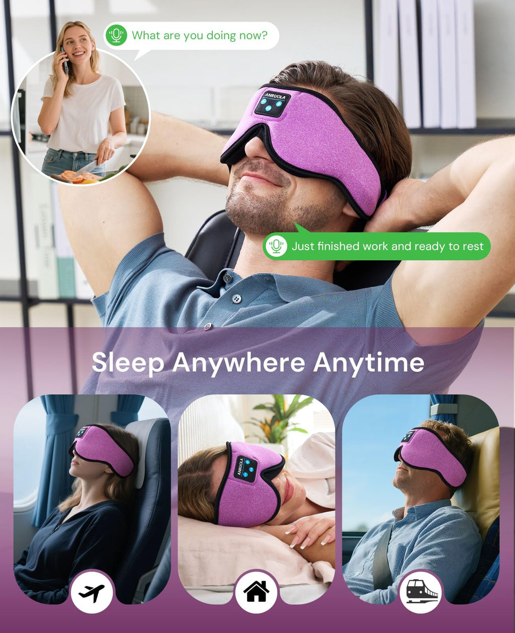 Bluetooth Sleep Mask with Blackout Eye Mask Q2821
