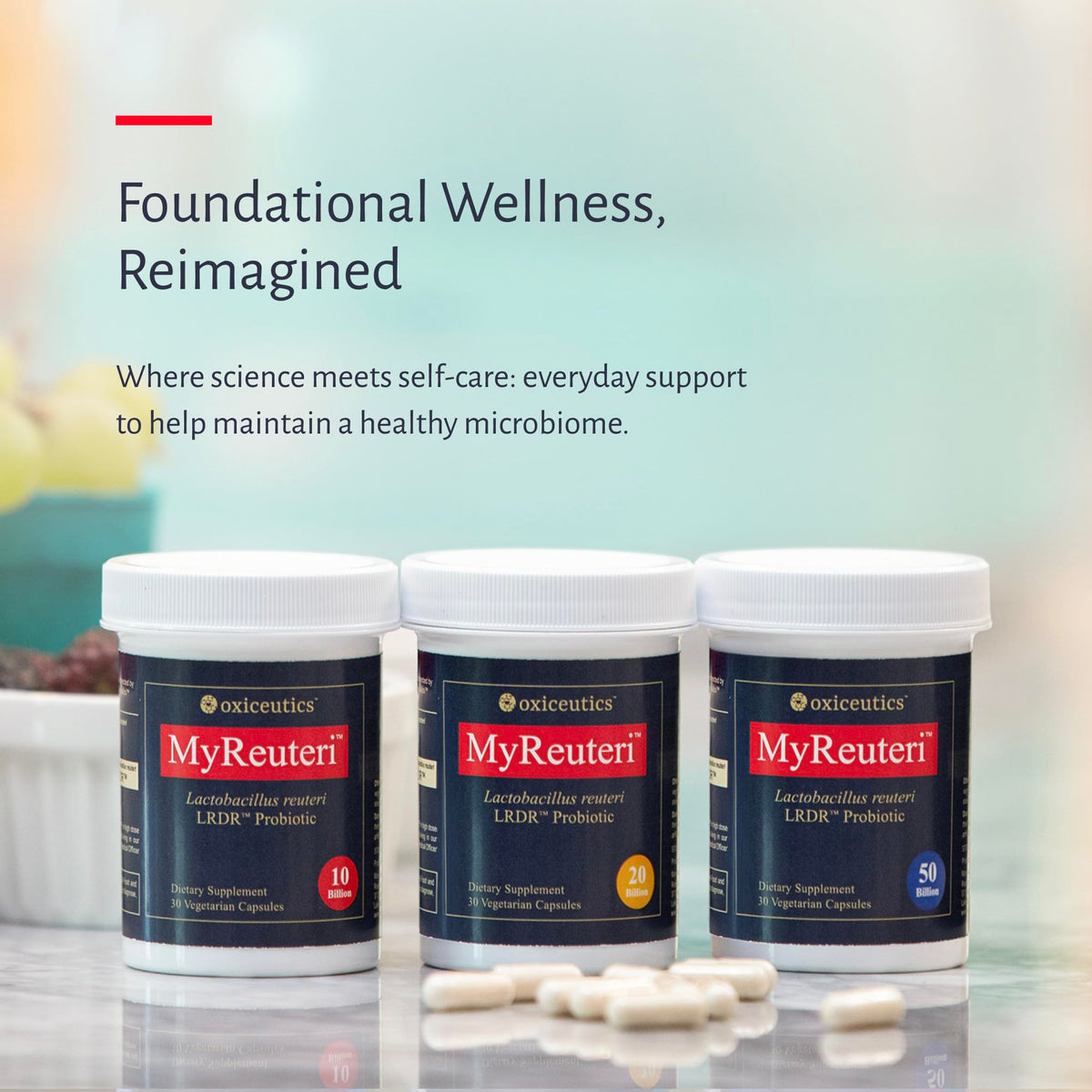 10 Billion CFU L. reuteri Probiotic with FOS Prebiotic 30 Veg Capsules B102