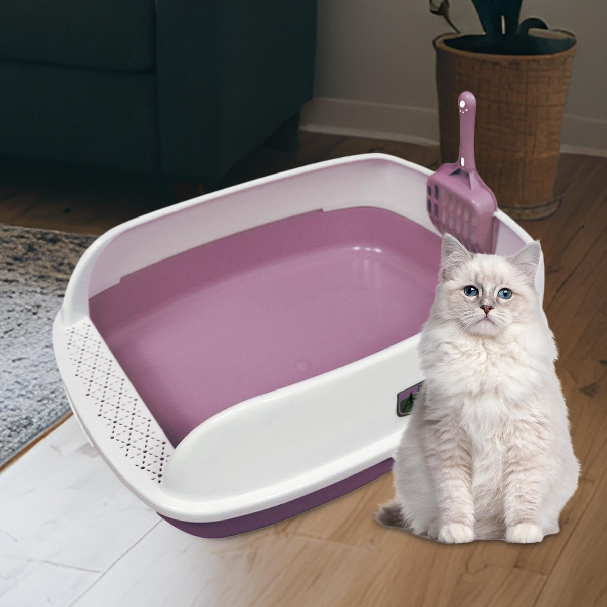 Pink High Sided Cat Litter Box W262848
