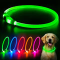 LED Dog Collar USB Rechargeable Green K604258