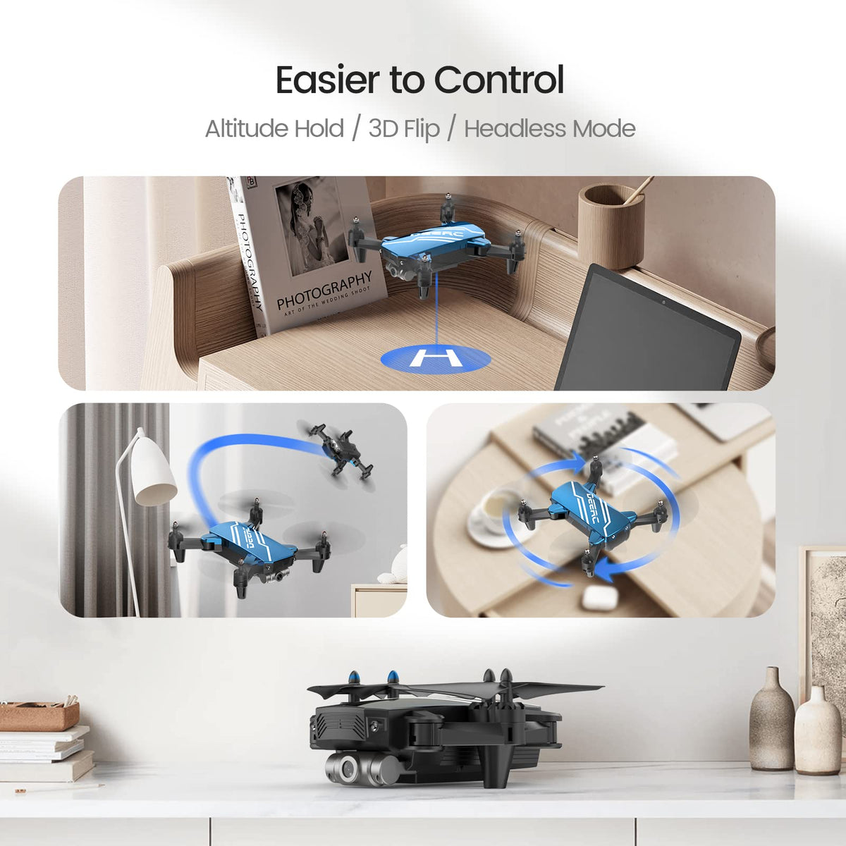 Mini Drone with 720P HD Camera Blue H414