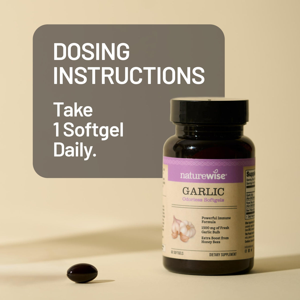 Odorless Garlic Softgels with Royal Jelly & Pollen U37477