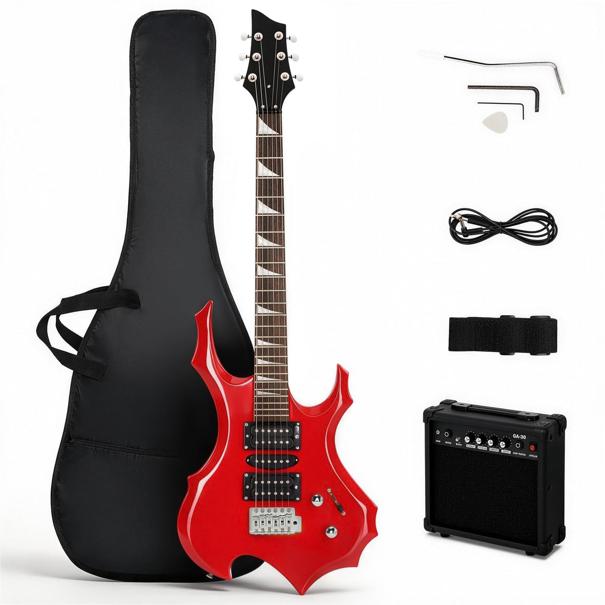 Red Electric Guitar Kit with Amplifier P9432