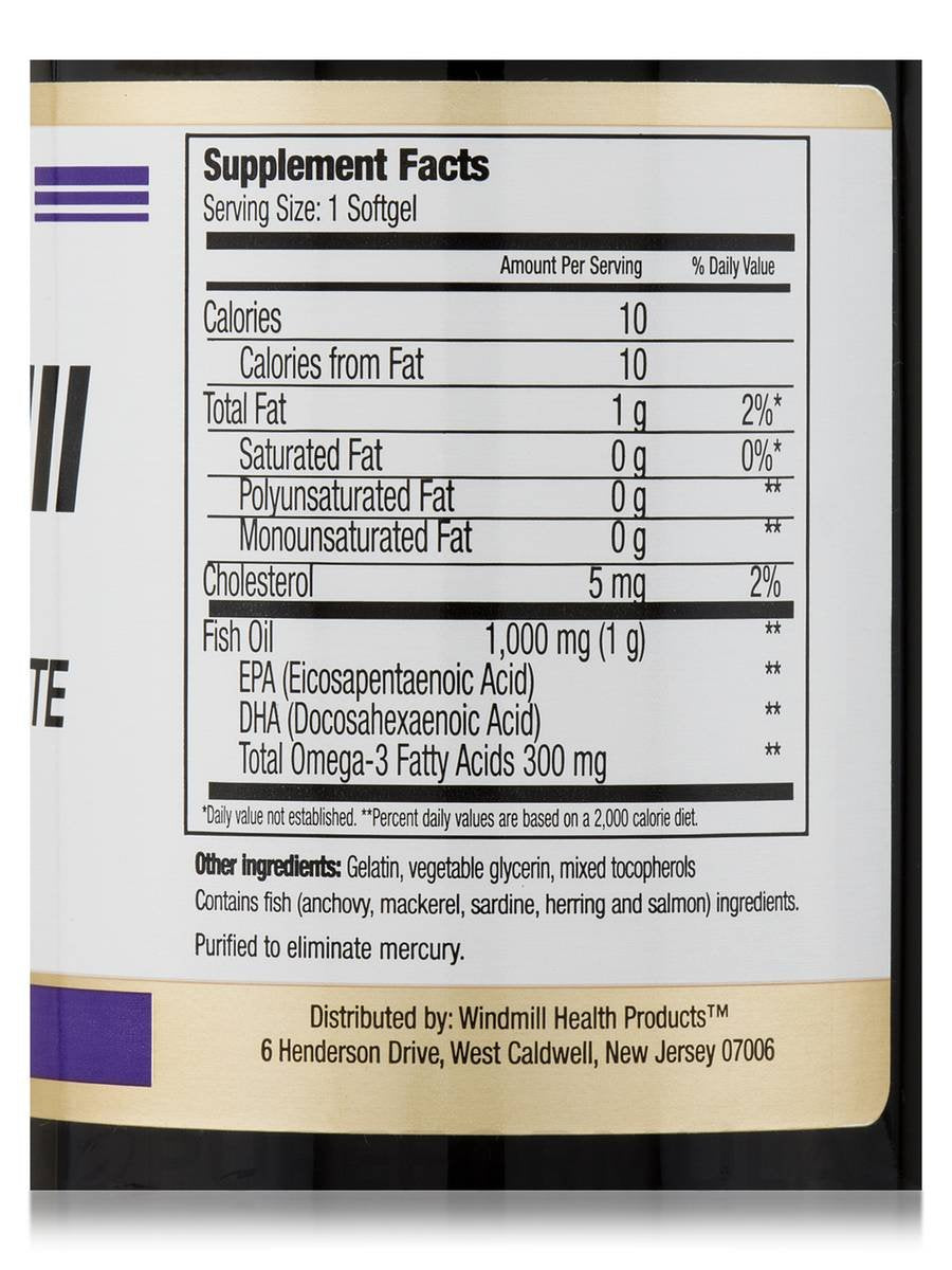 Omega 3 Fish Oil 1,000 mg Softgels, 90 ct J98103