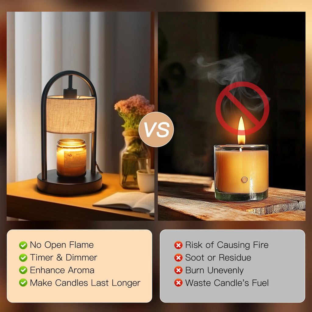 Dimmable Candle Warmer Lamp with Timer and 2 Bulbs V337026
