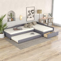 Gray L-Shaped Daybed with Trundle & Drawer Q3917