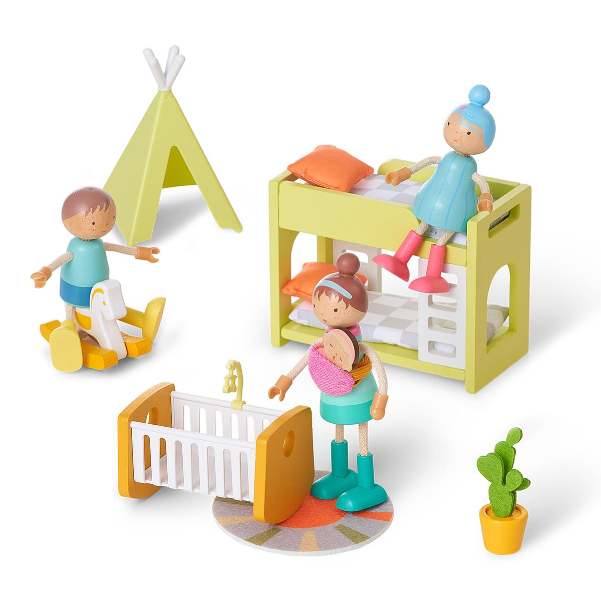 Wooden Family Dolls Set of 7 B56038