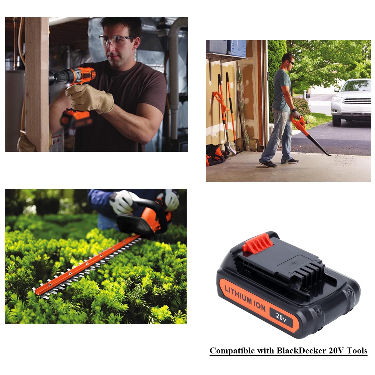 4.0Ah 20V MAX Compatible with Black and Decker Battery P157